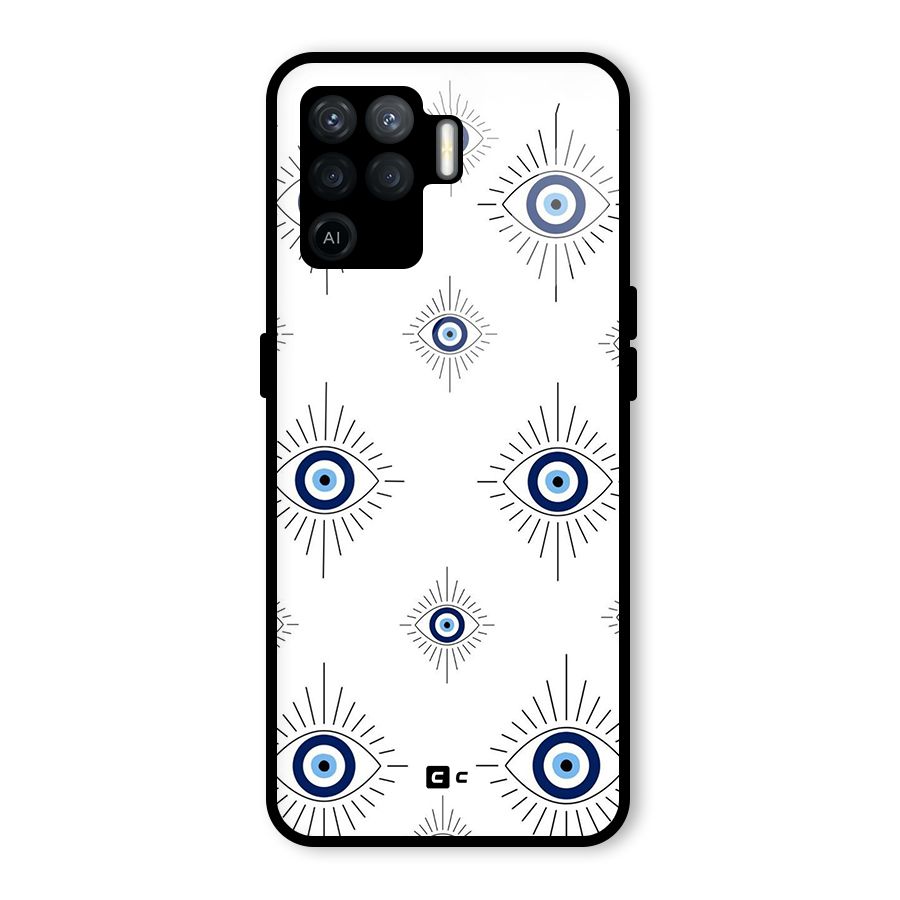 Evil Eye Wall Glass Back Case for Oppo F19 Pro