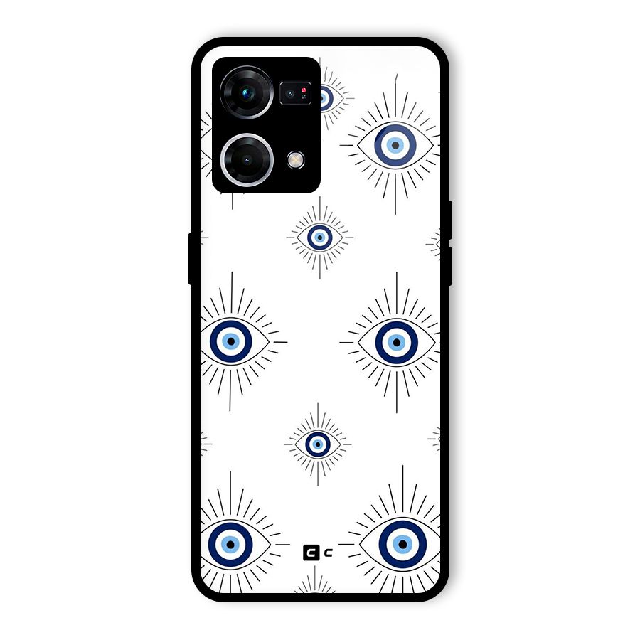 Evil Eye Wall Glass Back Case for Oppo F21 Pro 4G