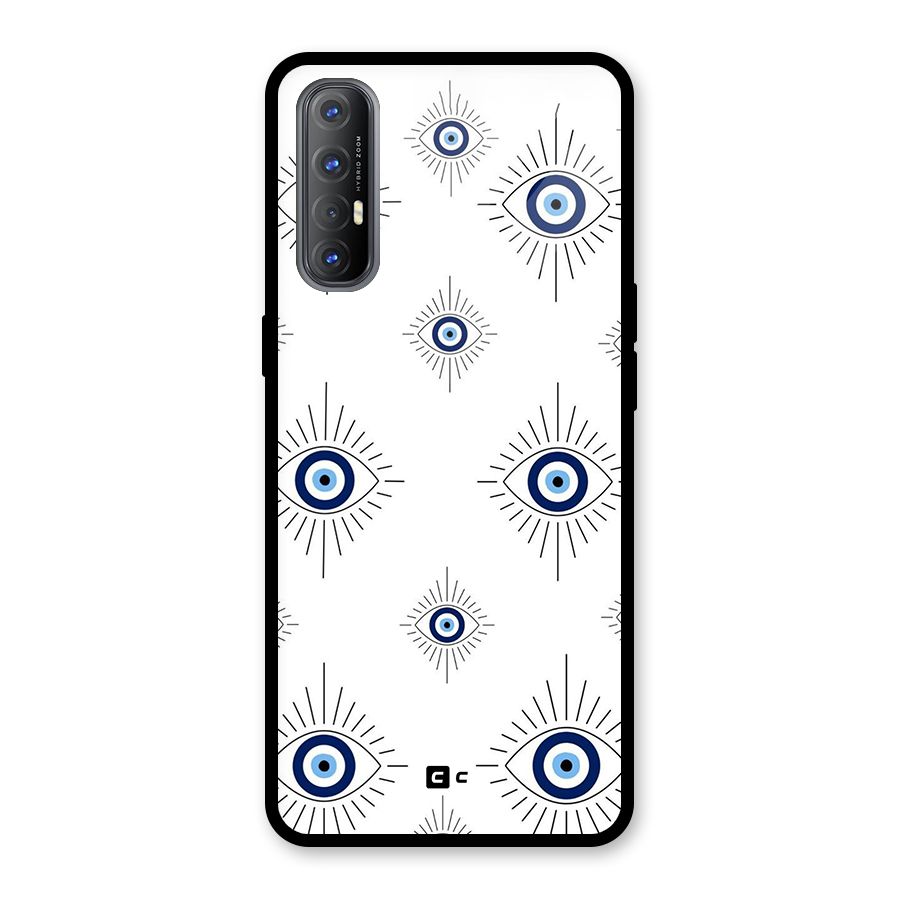 Evil Eye Wall Glass Back Case for Oppo Reno3 Pro