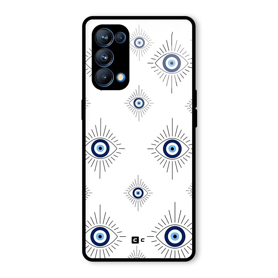 Evil Eye Wall Glass Back Case for Oppo Reno5 Pro 5G