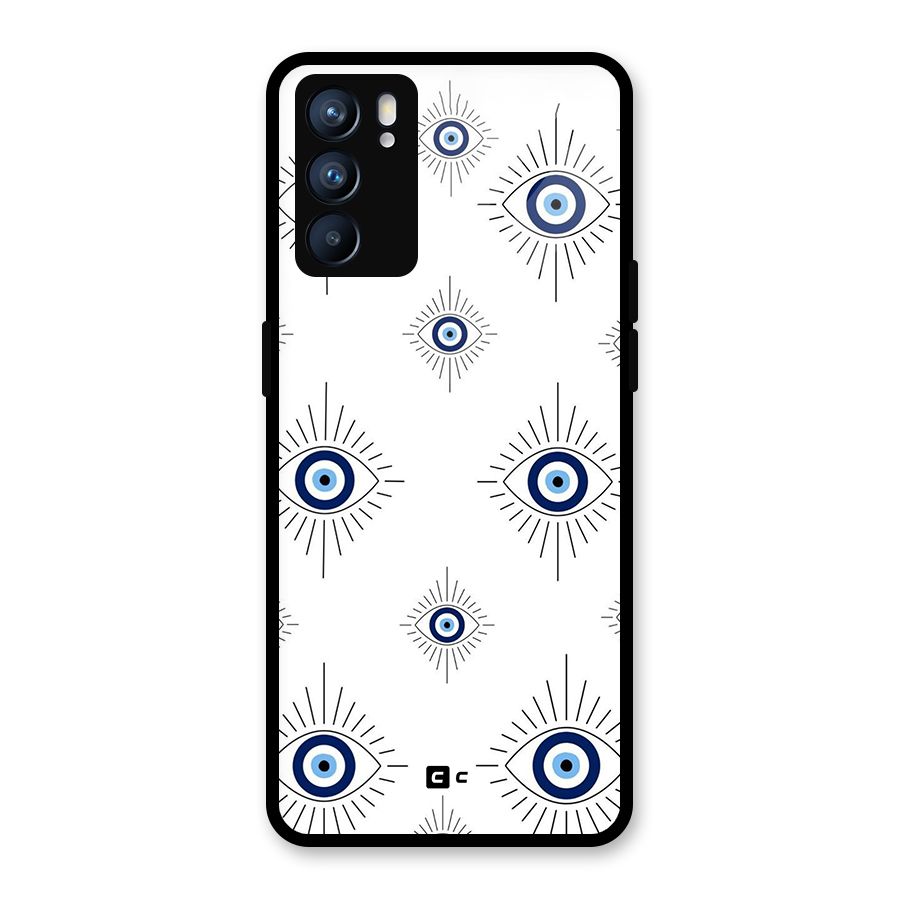 Evil Eye Wall Glass Back Case for Oppo Reno6 5G
