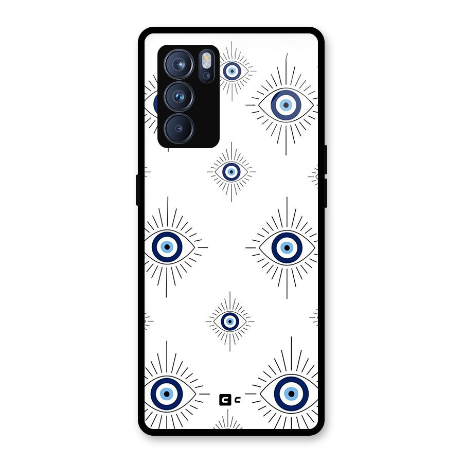 Evil Eye Wall Glass Back Case for Oppo Reno6 Pro 5G