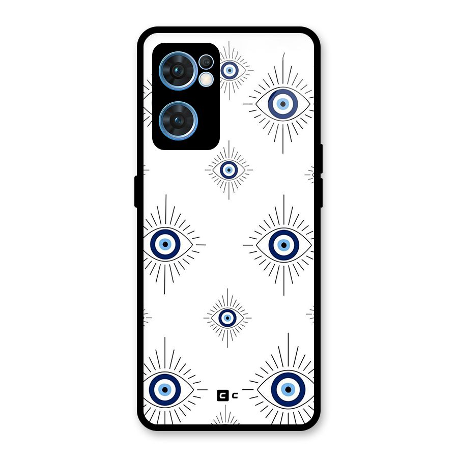 Evil Eye Wall Glass Back Case for Oppo Reno7 5G