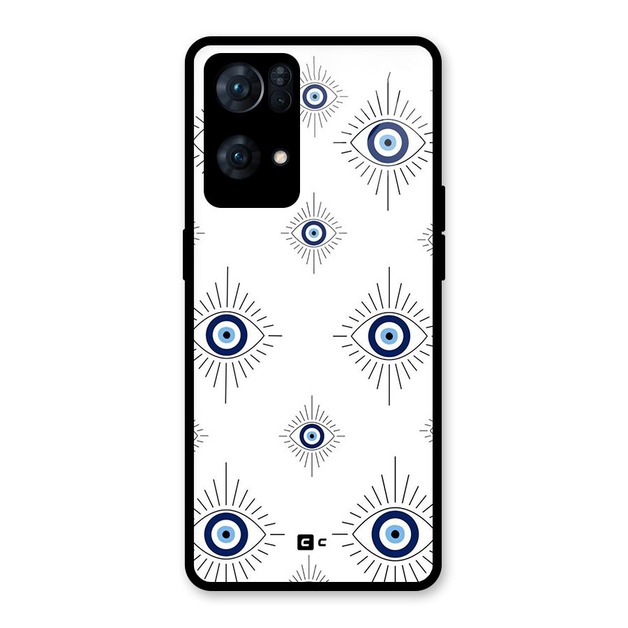 Evil Eye Wall Glass Back Case for Oppo Reno7 Pro 5G