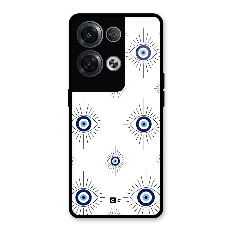 Evil Eye Wall Glass Back Case for Oppo Reno8 Pro 5G