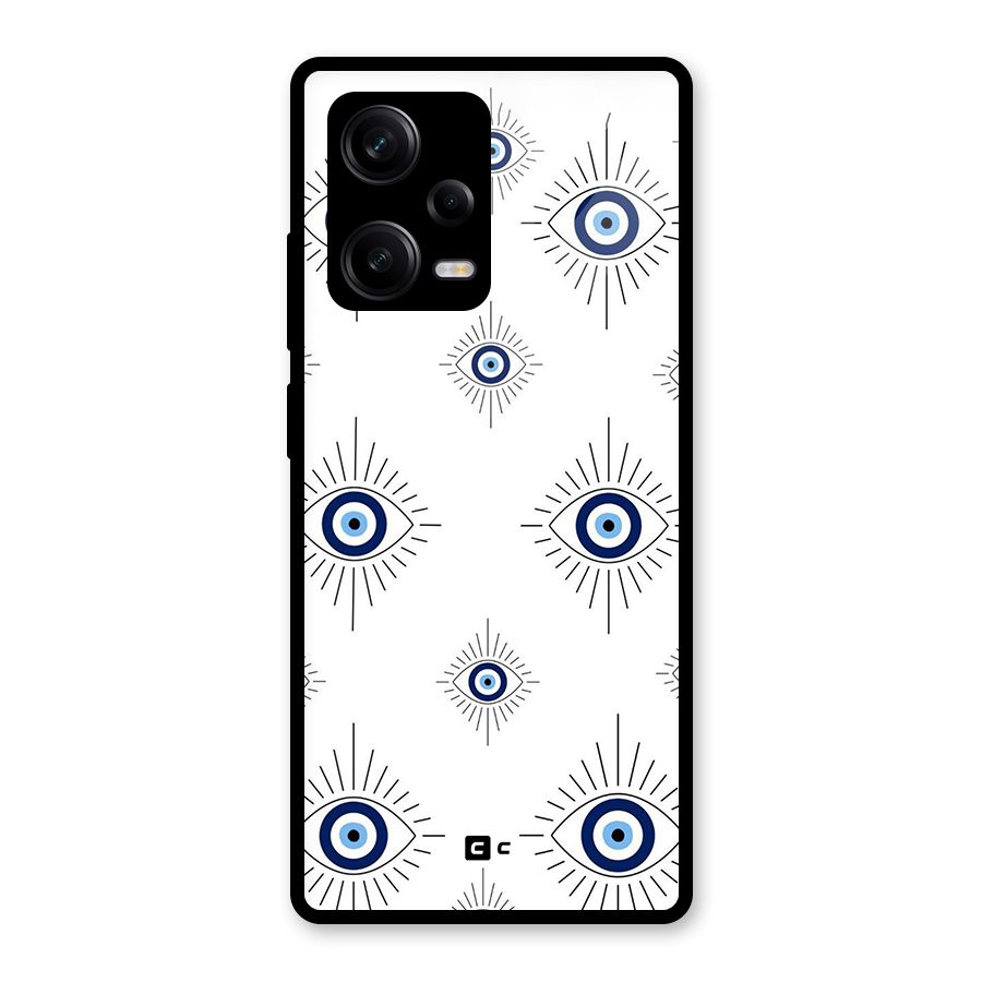 Evil Eye Wall Glass Back Case for Redmi Note 12 Pro