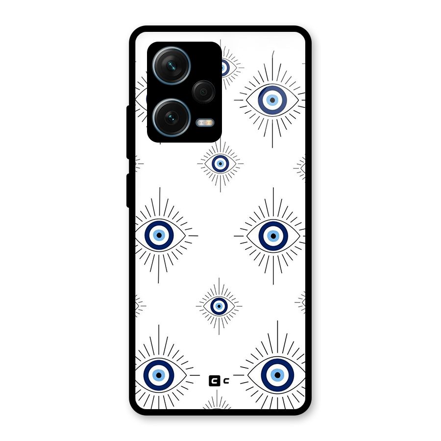 Evil Eye Wall Glass Back Case for Redmi Note 12 Pro Plus 5G