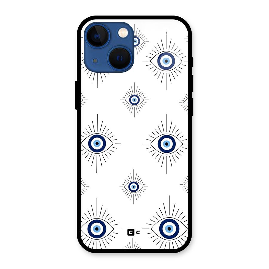 Evil Eye Wall Glass Back Case for iPhone 13 Mini