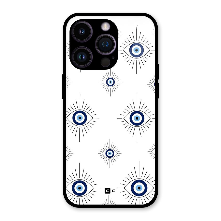 Evil Eye Wall Glass Back Case for iPhone 14 Pro