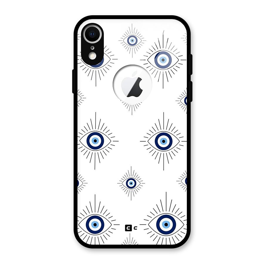 Evil Eye Wall Glass Back Case for iPhone XR Logo Cut