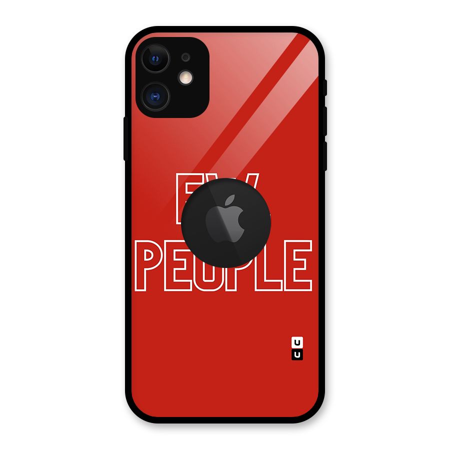 Ew People Glass Back Case for iPhone 11 Logo Cut