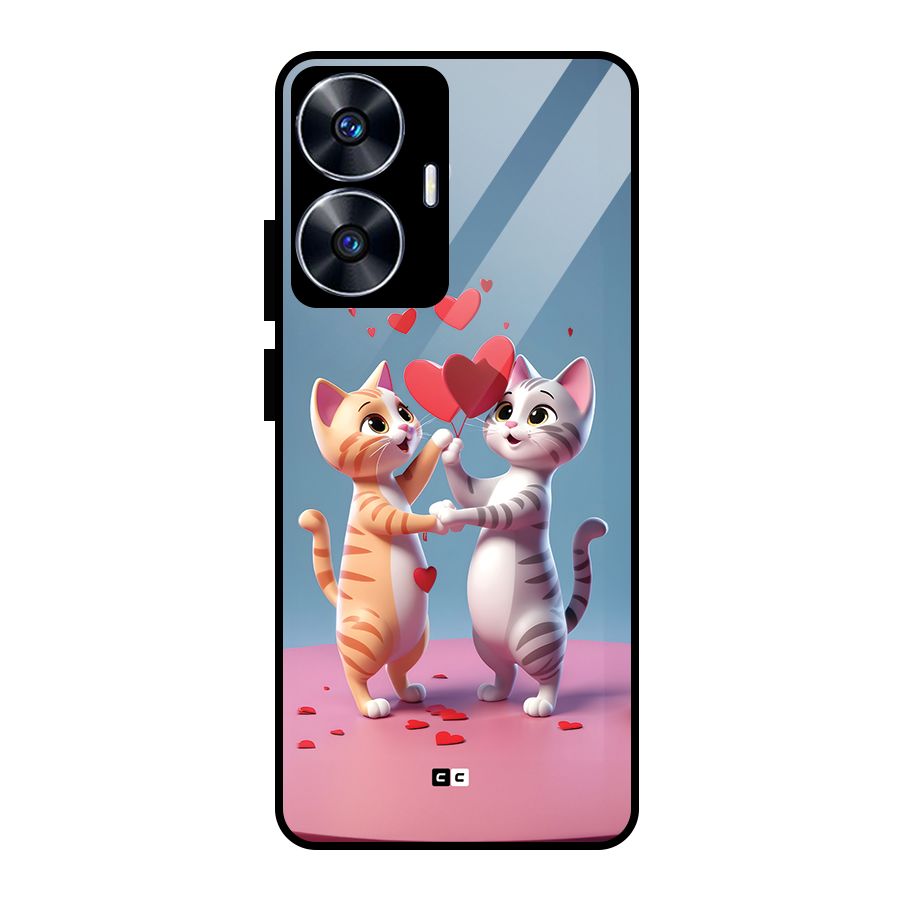 Exchanging Hearts Glass Back Case for Realme Narzo N55
