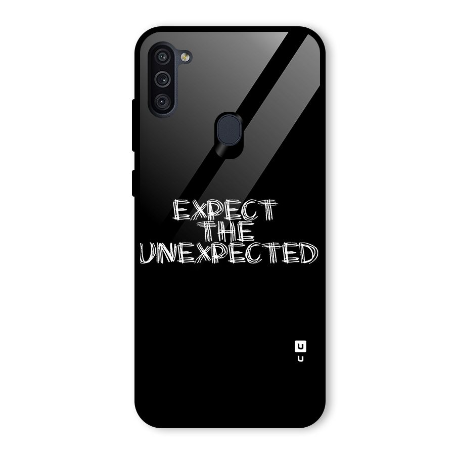 Expect The Unexpected Glass Back Case for Galaxy M11
