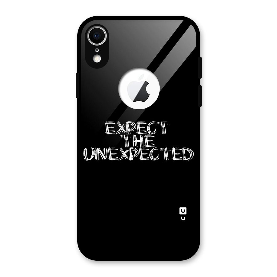 Expect The Unexpected Glass Back Case for iPhone XR Logo Cut