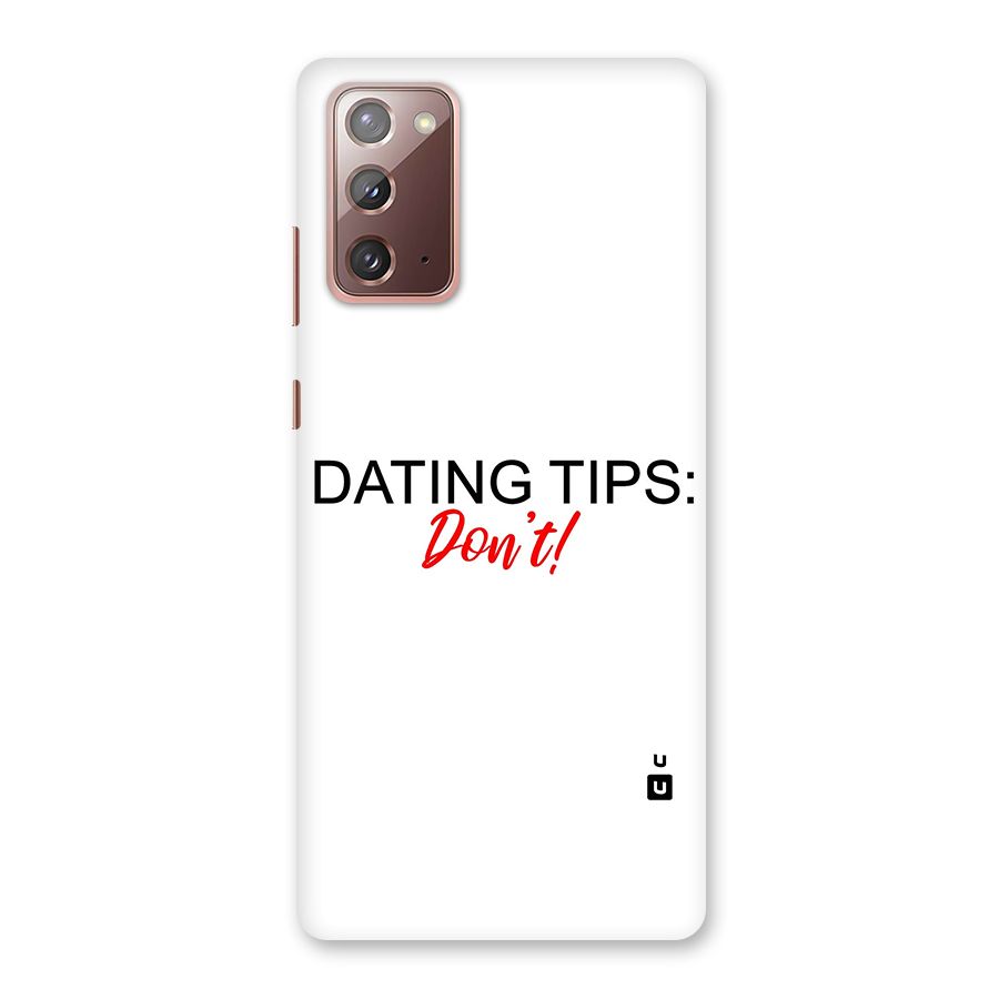Expert Dating Tip Back Case for Galaxy Note 20