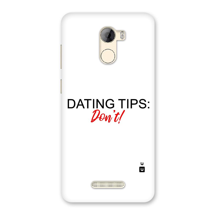 Expert Dating Tip Back Case for Gionee A1 LIte