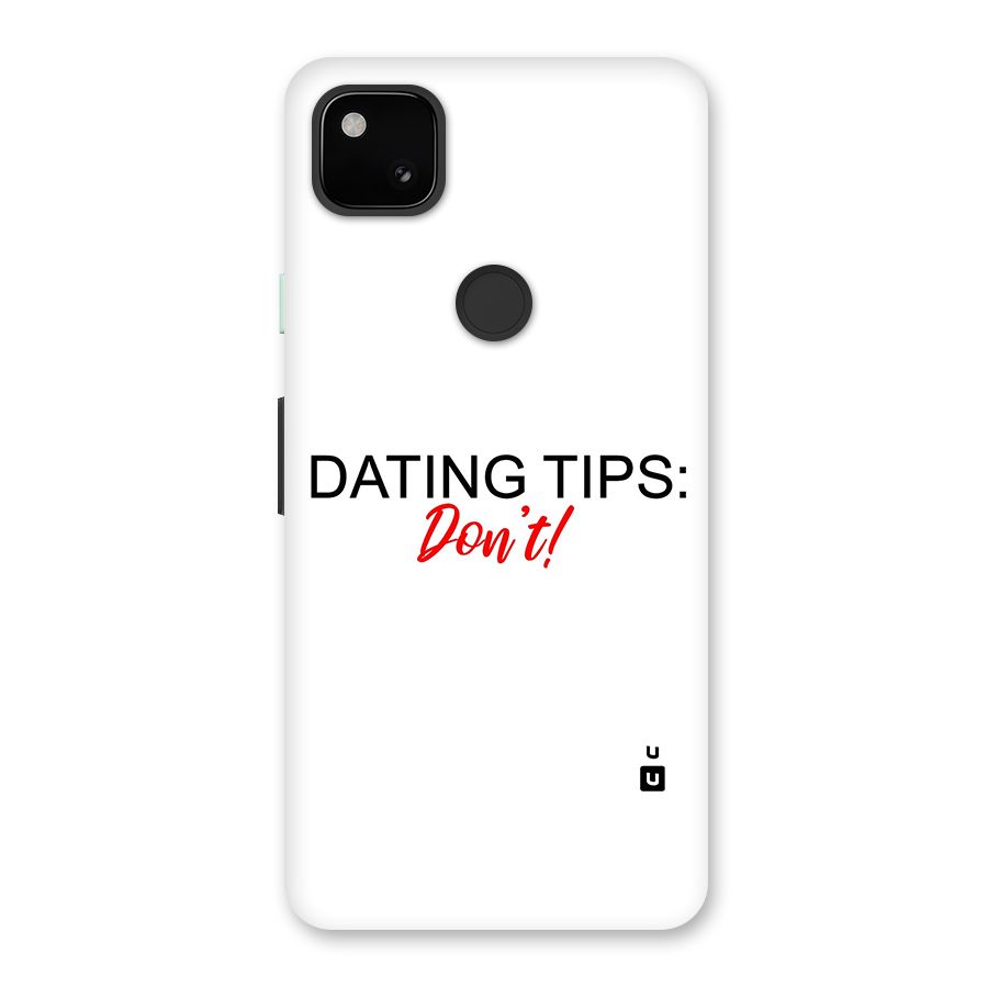 Expert Dating Tip Glass Back Case for Google Pixel 4a