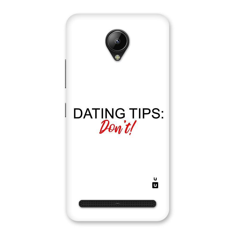 Expert Dating Tip Back Case for Lenovo C2