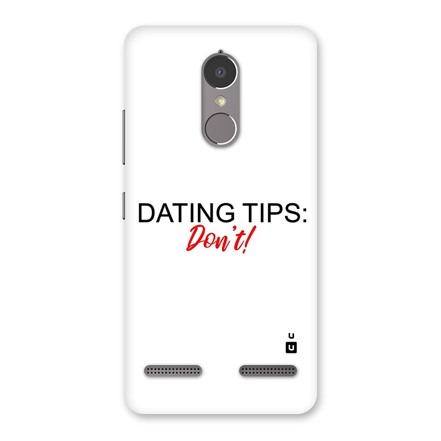 Expert Dating Tip Back Case for Lenovo K6 Power