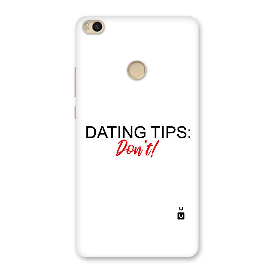 Expert Dating Tip Back Case for Mi Max 2