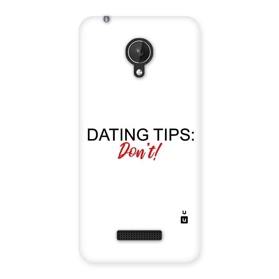 Expert Dating Tip Back Case for Micromax Canvas Spark Q380