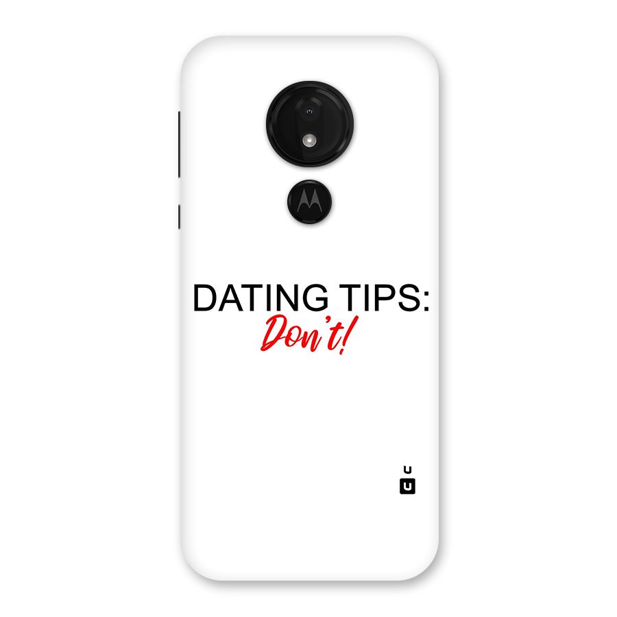 Expert Dating Tip Back Case for Moto G7 Power