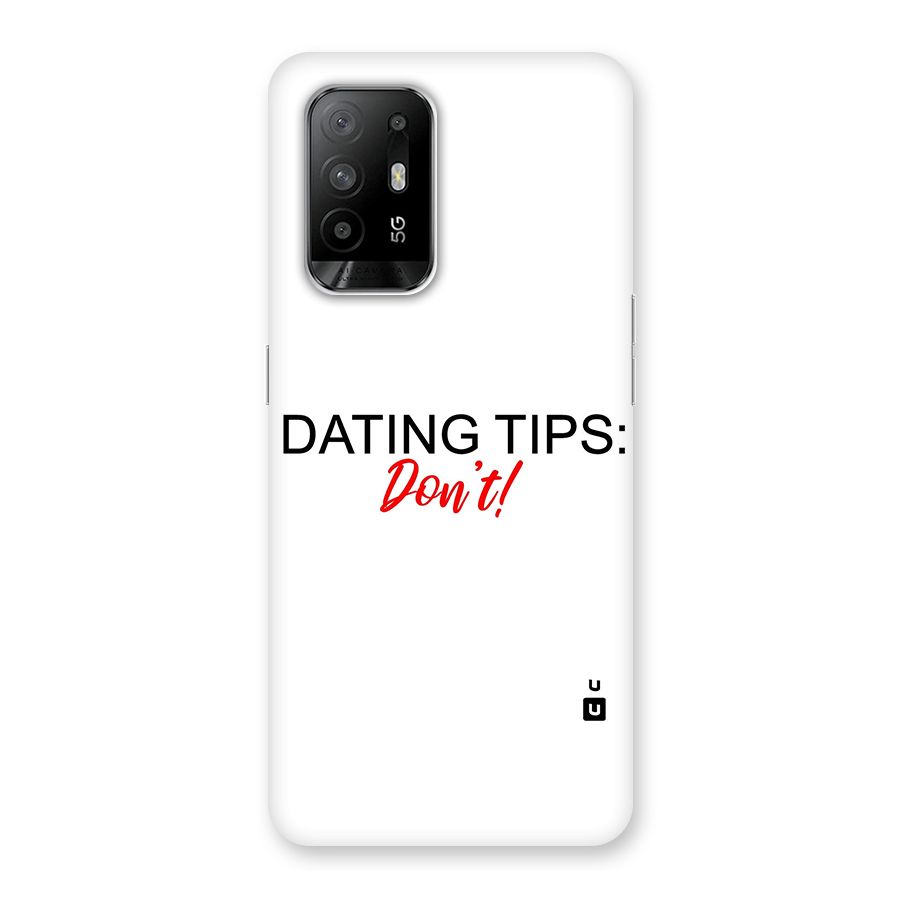 Expert Dating Tip Glass Back Case for Oppo F19 Pro Plus 5G