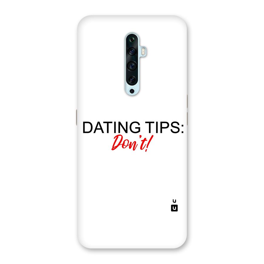 Expert Dating Tip Back Case for Oppo Reno2 F