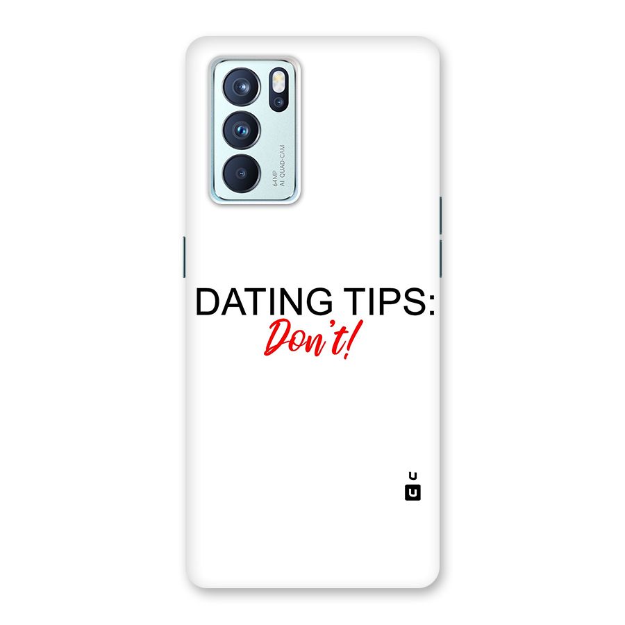 Expert Dating Tip Glass Back Case for Oppo Reno6 Pro 5G
