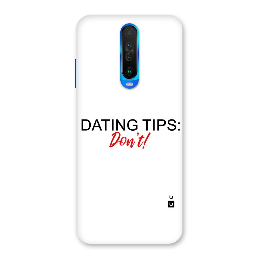Expert Dating Tip Back Case for Poco X2