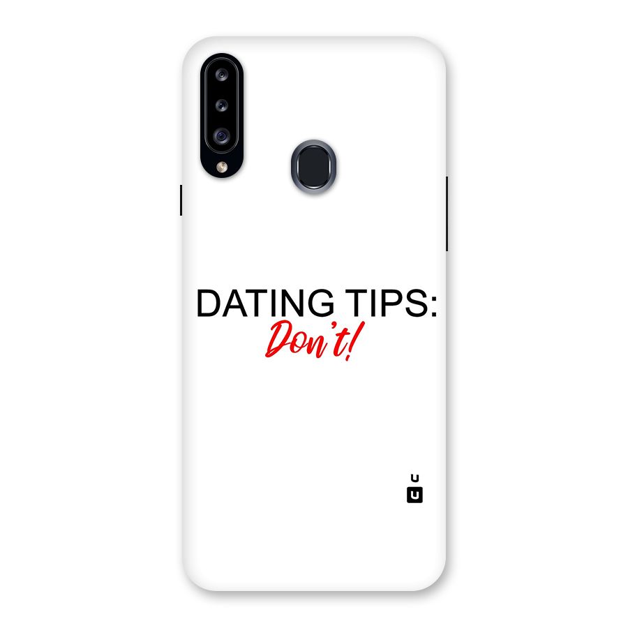 Expert Dating Tip Back Case for Samsung Galaxy A20s