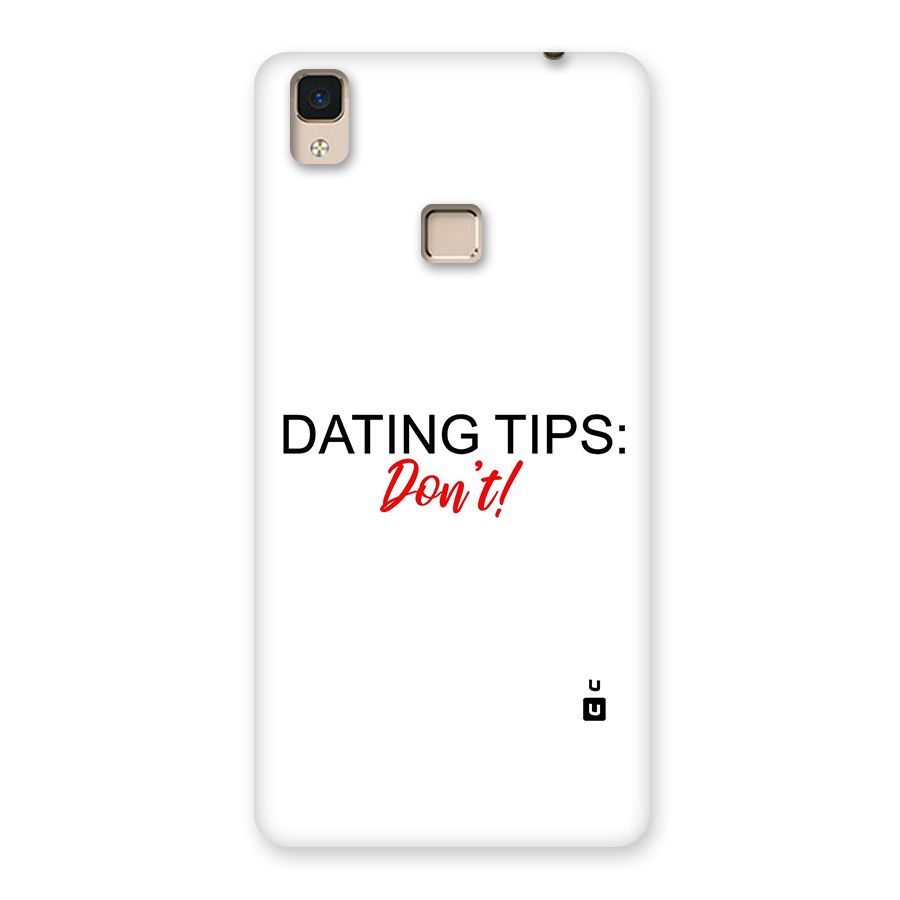 Expert Dating Tip Back Case for V3 Max