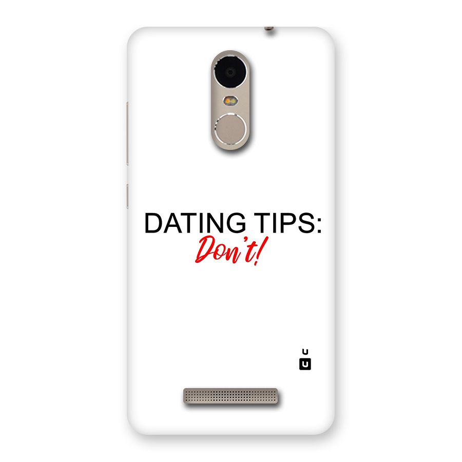 Expert Dating Tip Back Case for Xiaomi Redmi Note 3