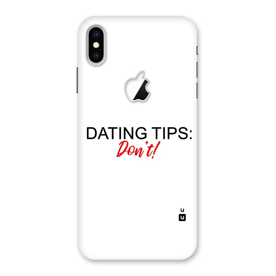 Expert Dating Tip Back Case for iPhone XS Max Apple Cut