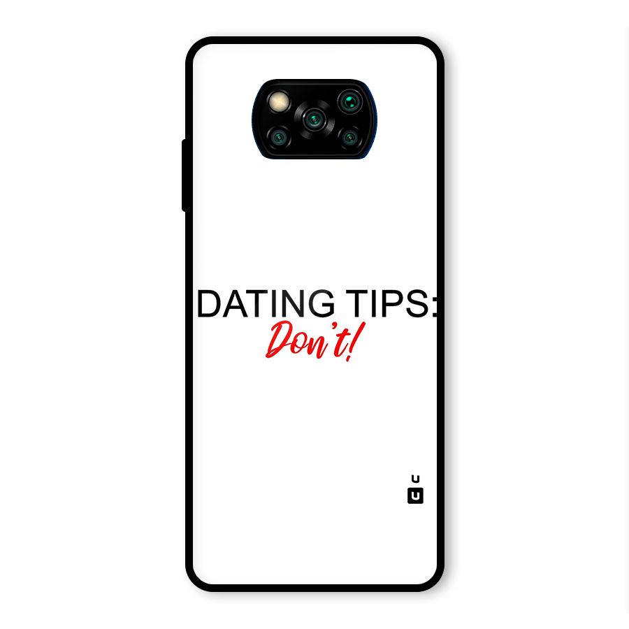 Expert Dating Tip Glass Back Case for Poco X3 Pro