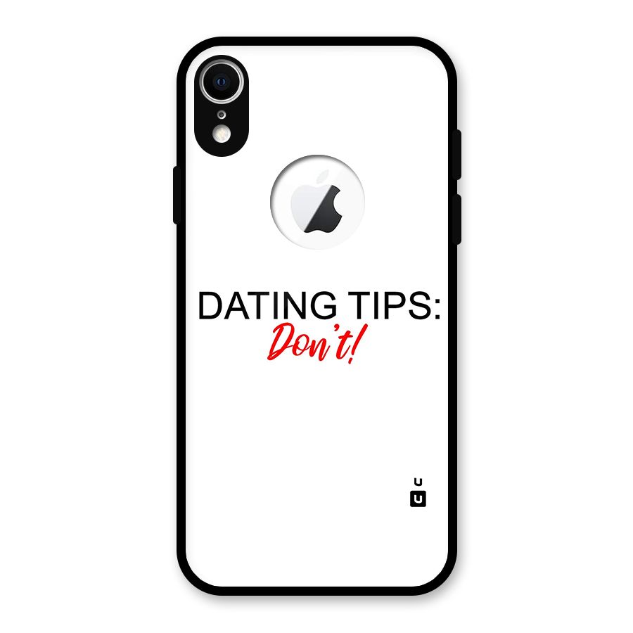 Expert Dating Tip Glass Back Case for iPhone XR Logo Cut