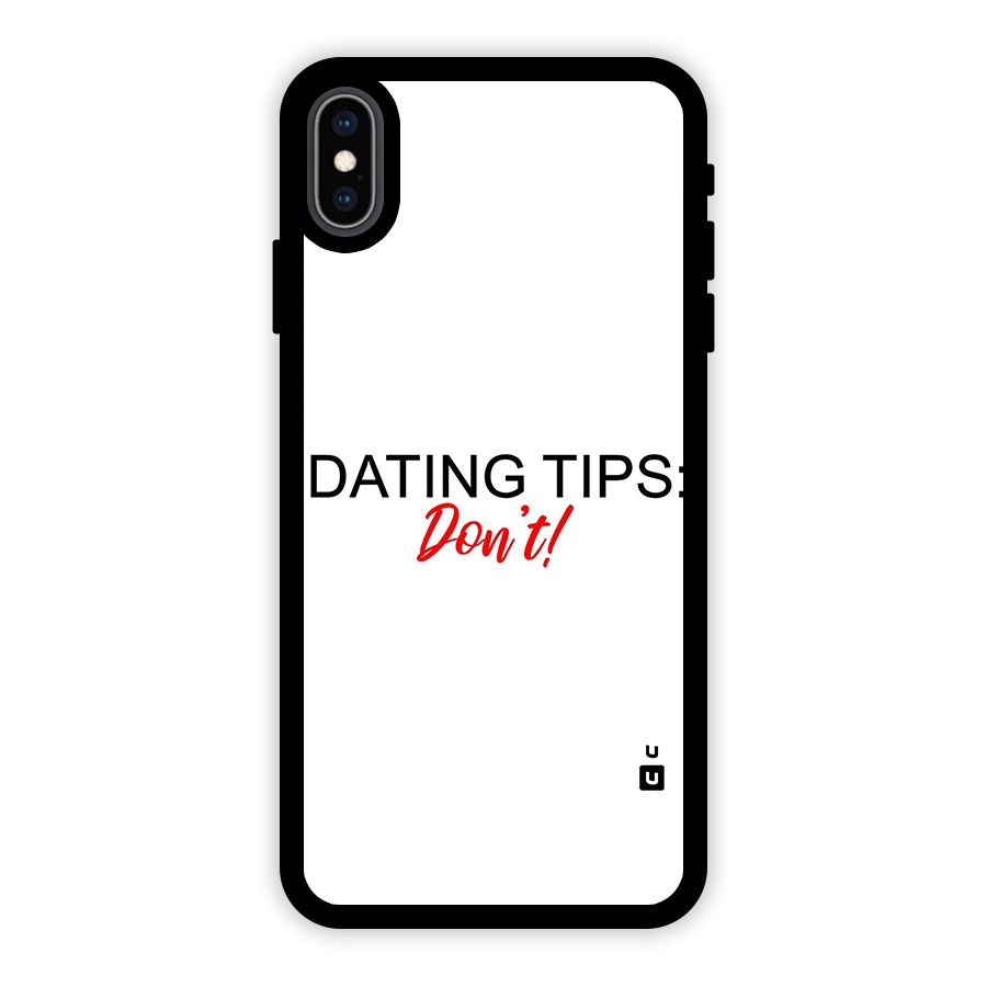Expert Dating Tip Glass Back Case for iPhone XS Max