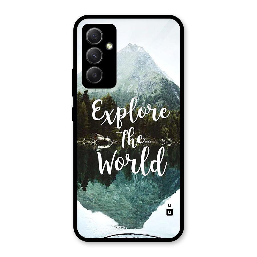 Explore The World Glass Back Case for Galaxy A34