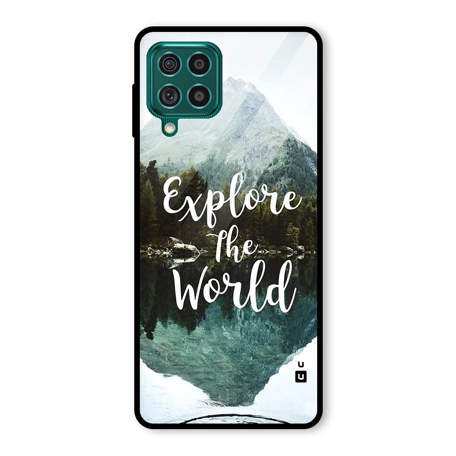 Explore The World Glass Back Case for Galaxy F62