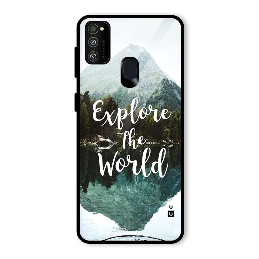 Explore The World Glass Back Case for Galaxy M30s