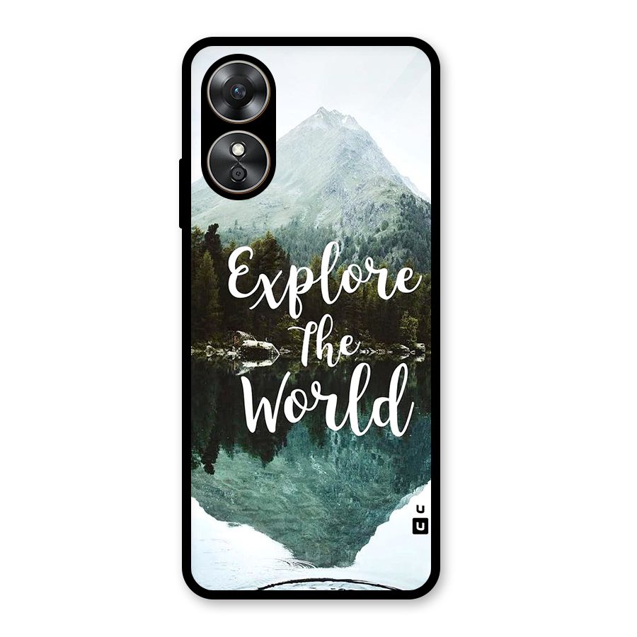 Explore The World Glass Back Case for Oppo A17