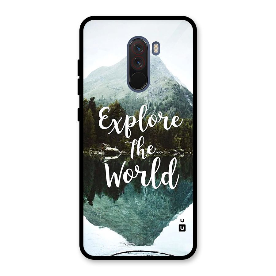 Explore The World Glass Back Case for Poco F1