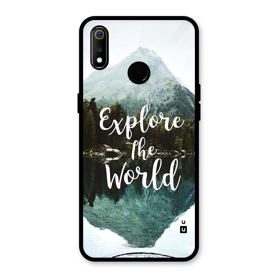 Explore The World Glass Back Case for Realme 3