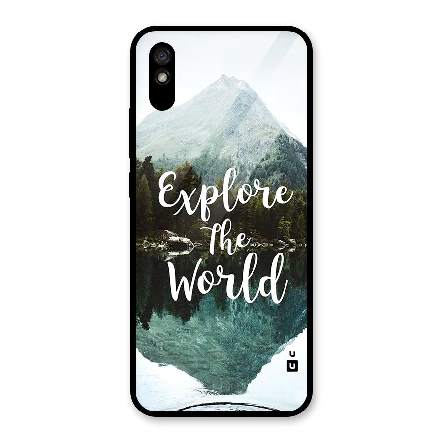 Explore The World Glass Back Case for Redmi 9i