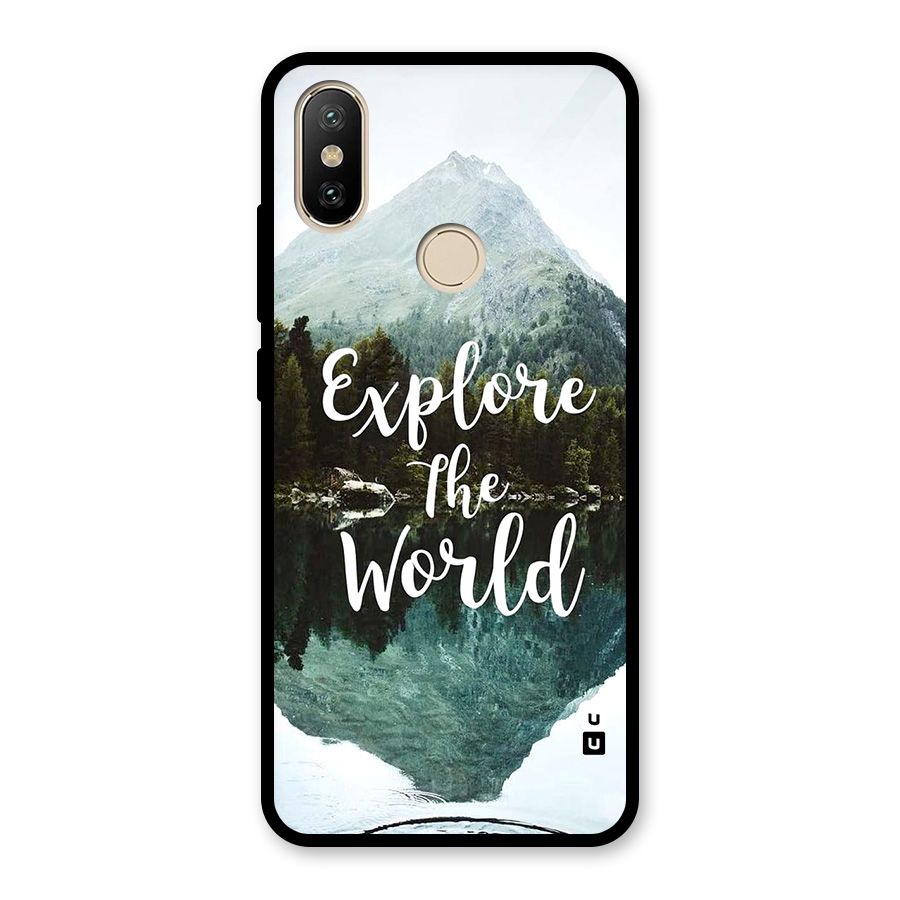 Explore The World Glass Back Case for Redmi A2