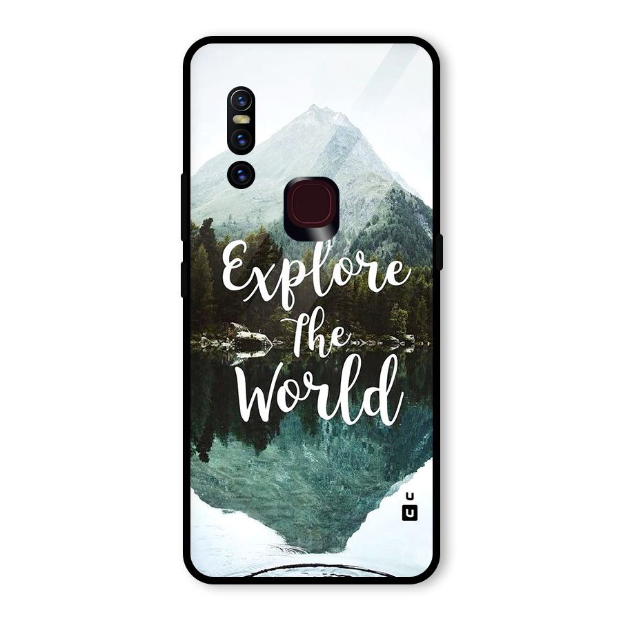 Explore The World Glass Back Case for Vivo V15