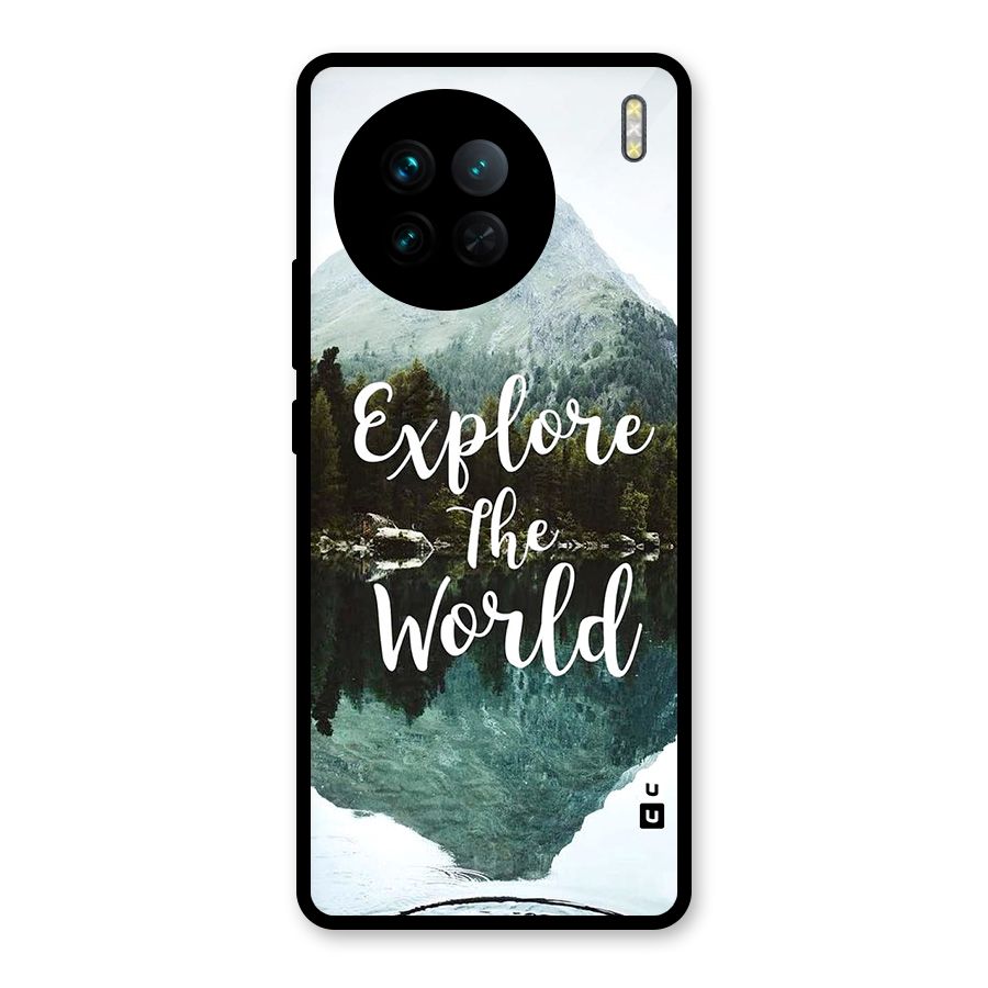 Explore The World Glass Back Case for Vivo X90