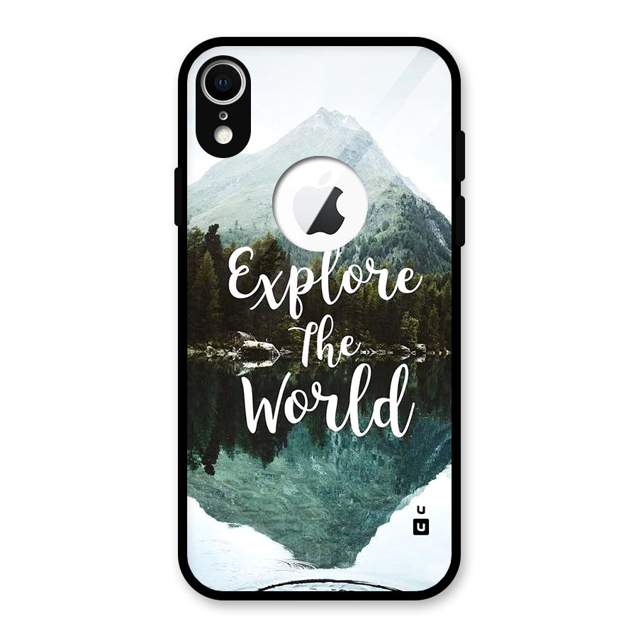 Explore The World Glass Back Case for iPhone XR Logo Cut