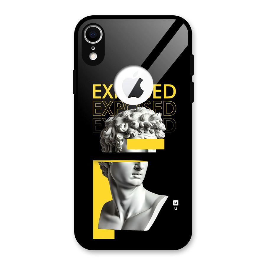 Exposed Sculpture Glass Back Case for iPhone XR Logo Cut