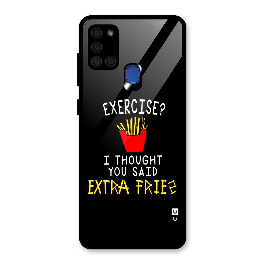 Extra Fries Glass Back Case for Galaxy A21s